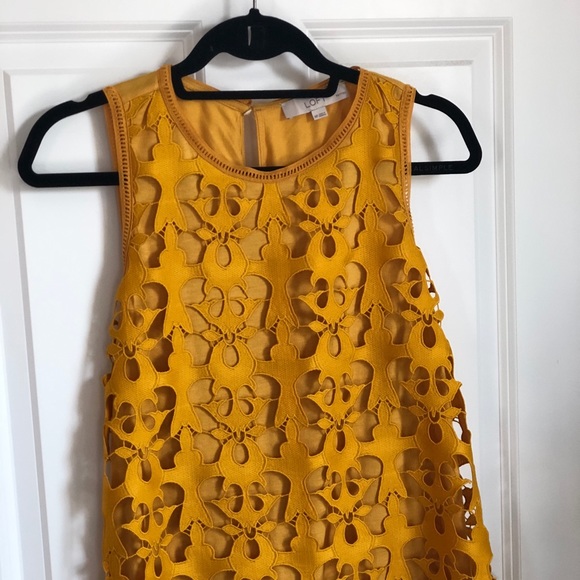 LOFT golden yellow sleeveless top - Picture 1 of 3